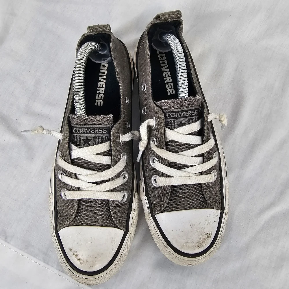 Converse All Star Chuck Taylor Sneakers Women's Size 5.5 Gray Low Rise Slip On‎ - Picture 2 of 8